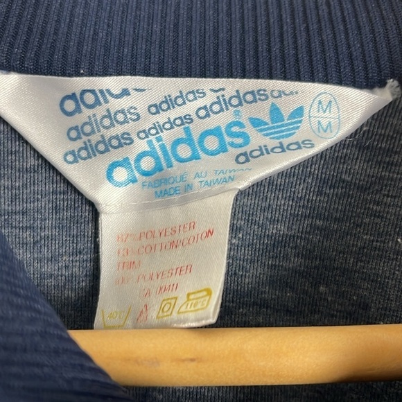 Adidas Vintage 80s 1/2Zip Pullover - Blue and Grey, Size Medium - Picture 3 of 8